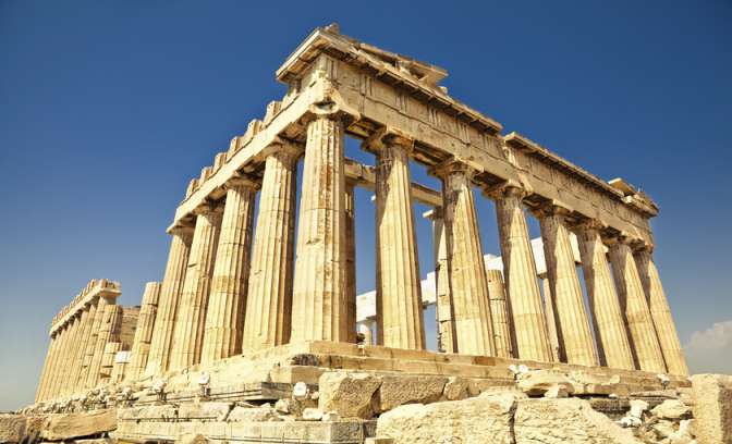 Het Parthenon aan de Akropolis van Athene
