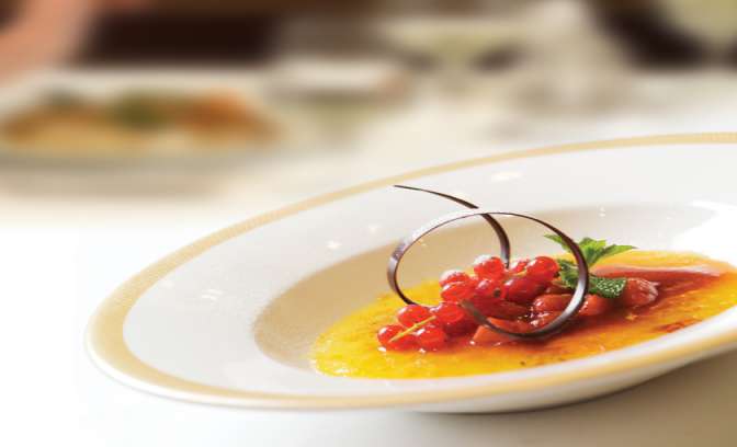 Creme brulee op de Queen Elizabeth