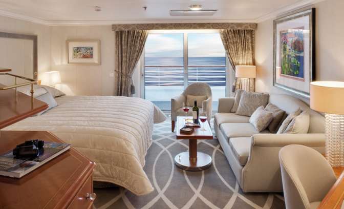 Balkonsuite aan boord van Crystal Symphony