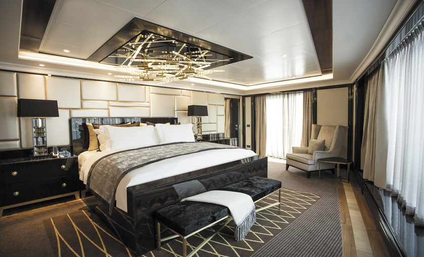 De slaapkamer van de Regent suite