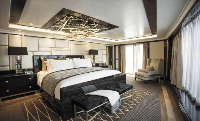 De slaapkamer van de Regent suite